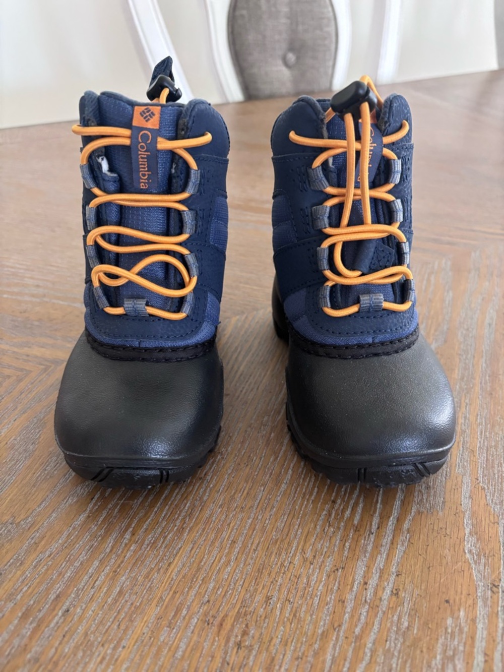 Columbia Kids Navy and Orange Lace-Front Winter Boots